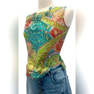 Talbots Multicolor Paisley Tank Top